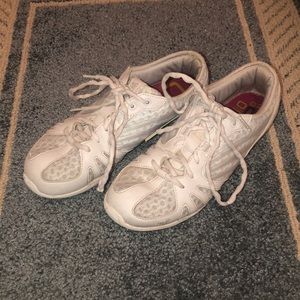 Varsity white cheerleading shoes